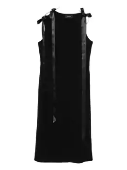 Платье миди с бантом на бретельках Simone Rocha, черный