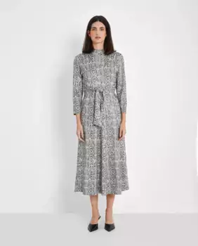 Платье миди с бантом на талии Trucco, серый