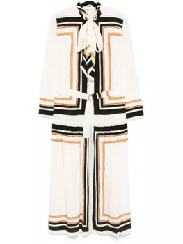 Платье миди с бантом ZIMMERMANN, белый