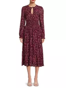 Платье миди с блузкой и узором пейсли Pinko, цвет Pink Multicolor