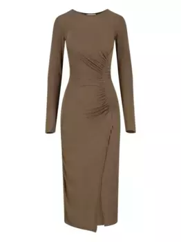 Платье миди с боковыми сборками ISABEL MARANT, зеленый