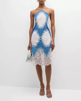 Платье миди с бретельками и люверсами в стиле Прованс Le Superbe, цвет French Blue