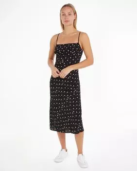 Платье миди с бретелями Tommy Jeans, черный