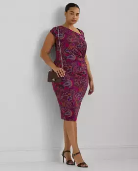 Платье миди с цветами Lauren Ralph Lauren Woman, фиолетовый