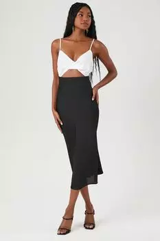 Платье миди с цветными блоками и перекрученным вырезом Forever 21, белый