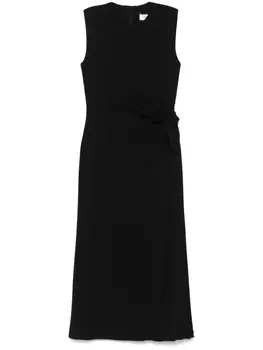 Платье миди с цветочной аппликацией NISSA, черный