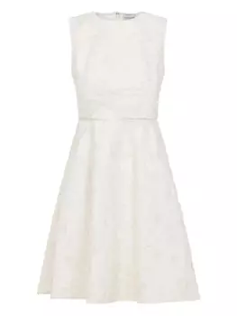 Платье миди с цветочной вышивкой Moncler, нейтральный