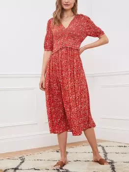 Платье миди с цветочным принтом Baukjen Suzy, цвет Tangerine Folk