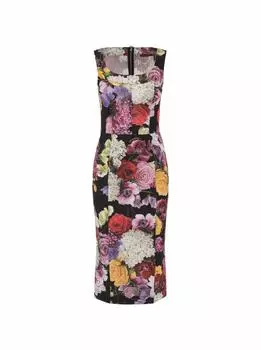 Платье миди с цветочным принтом Dolce&Gabbana