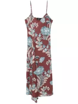 Платье миди с цветочным принтом ETRO, коричневый