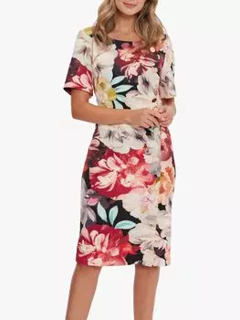 Платье миди с цветочным принтом Gina Bacconi Lee, разноцветный