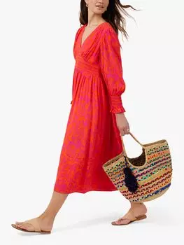 Платье миди с цветочным принтом Great Plains Aruba, пламя/пурпурный