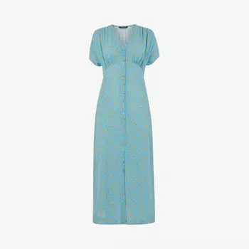 Платье миди с цветочным принтом и полумесяцем Whistles, мультиколор