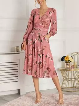 Платье миди с цветочным принтом Jolie Moi Eileen, розовый