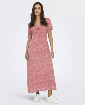 Платье миди с цветочным принтом Only, красный