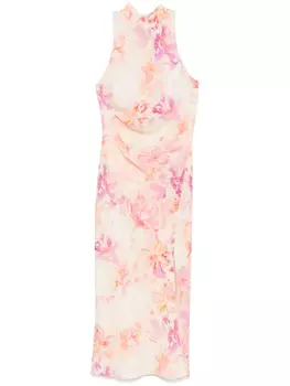 Платье миди с цветочным принтом Patrizia Pepe, розовый
