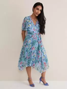 Платье миди с цветочным принтом Phase Eight Petite Kendall, Многоцветный