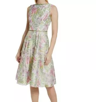 Платье миди с цветочным принтом в цвете Multi Kay Unger