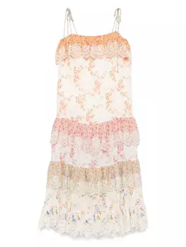 Платье миди с цветочным принтом ZIMMERMANN, белый