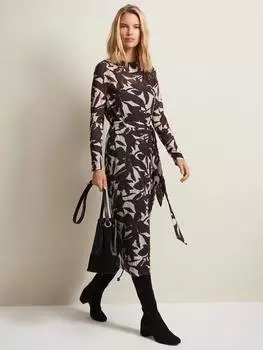 Платье миди с цветочным рисунком от ивонн Phase Eight, черный/разноцветный