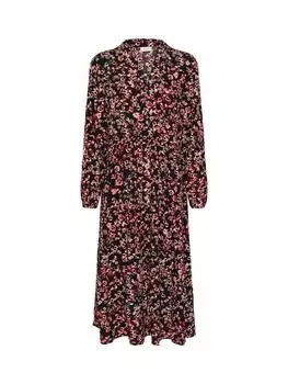 Платье миди с цветочным узором eda Saint Tropez, цвет Black/Pink