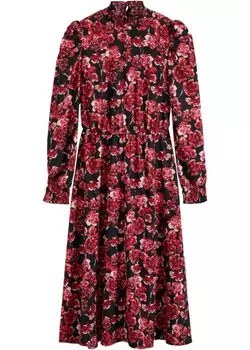 Платье миди с цветочным узором Rainbow, красный