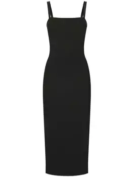 Платье миди с декоративной строчкой DOLCE & GABBANA, черный