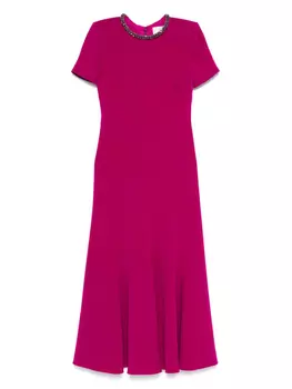 Платье миди с декорированным воротником Roland Mouret, розовый