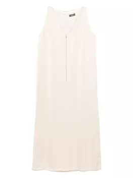 Платье миди с декором Monili Peserico, нейтральный