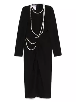 Платье миди с декором Moschino, черный