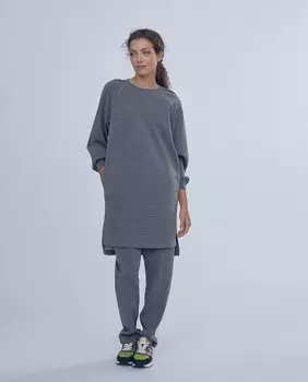 Платье миди с деталями из золотых заклепок Lola Casademunt, серый