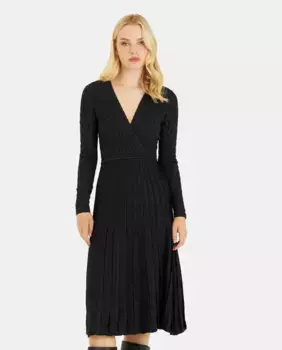 Платье миди с длинными рукавами Alma en Pena, черный