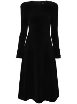 Платье миди с длинными рукавами BALENCIAGA, черный