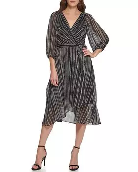Платье миди с длинными рукавами DKNY, мультиколор