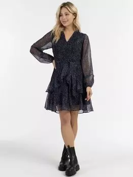 Платье миди с длинными рукавами Dreimaster, черный