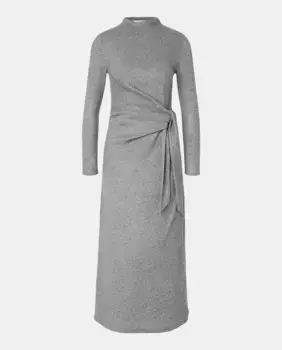 Платье миди с длинными рукавами Easy Wear, светло-серый