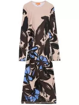 Платье миди с длинными рукавами и сборками Stine Goya, коричневый