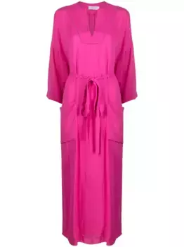 Платье миди с длинными рукавами и поясом Fabiana Filippi, розовый