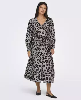 Платье миди с длинными рукавами jdy, светло-серый