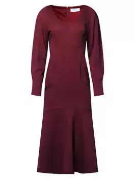 Платье-миди с длинными рукавами Наталья Equipment, цвет cordovan
