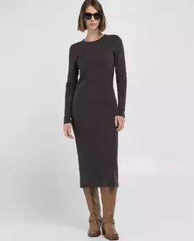 Платье миди с длинными рукавами Replay, черный