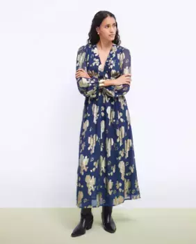 Платье миди с длинными рукавами Tintoretto, цвет 440 Azuln