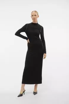 Платье миди с длинными рукавами Vero Moda, черный