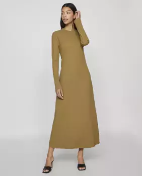 Платье миди с длинными рукавами Vila, светло-коричневый