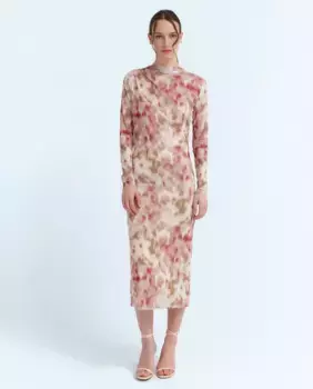 Платье миди с длинными рукавами Vila, светло-розовый