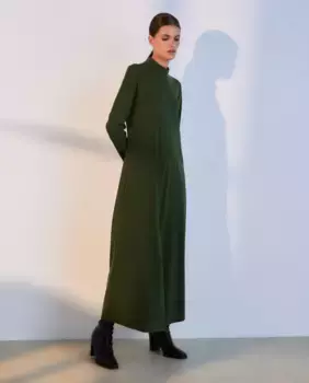 Платье миди с длинными рукавами Woman El Corte Ingls, зеленый