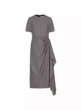 Платье миди с драпировкой Erdem, серый