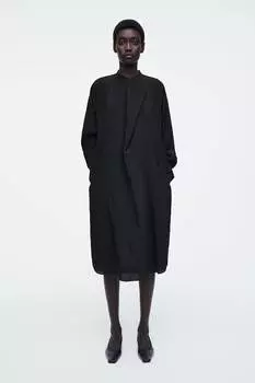 Платье миди с драпировкой и поясом Cos, черный