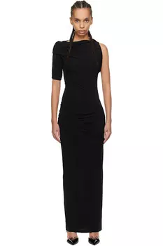 Платье миди с драпировкой Jacquemus, черный