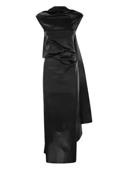 Платье миди с драпировкой от Max Mara, черный